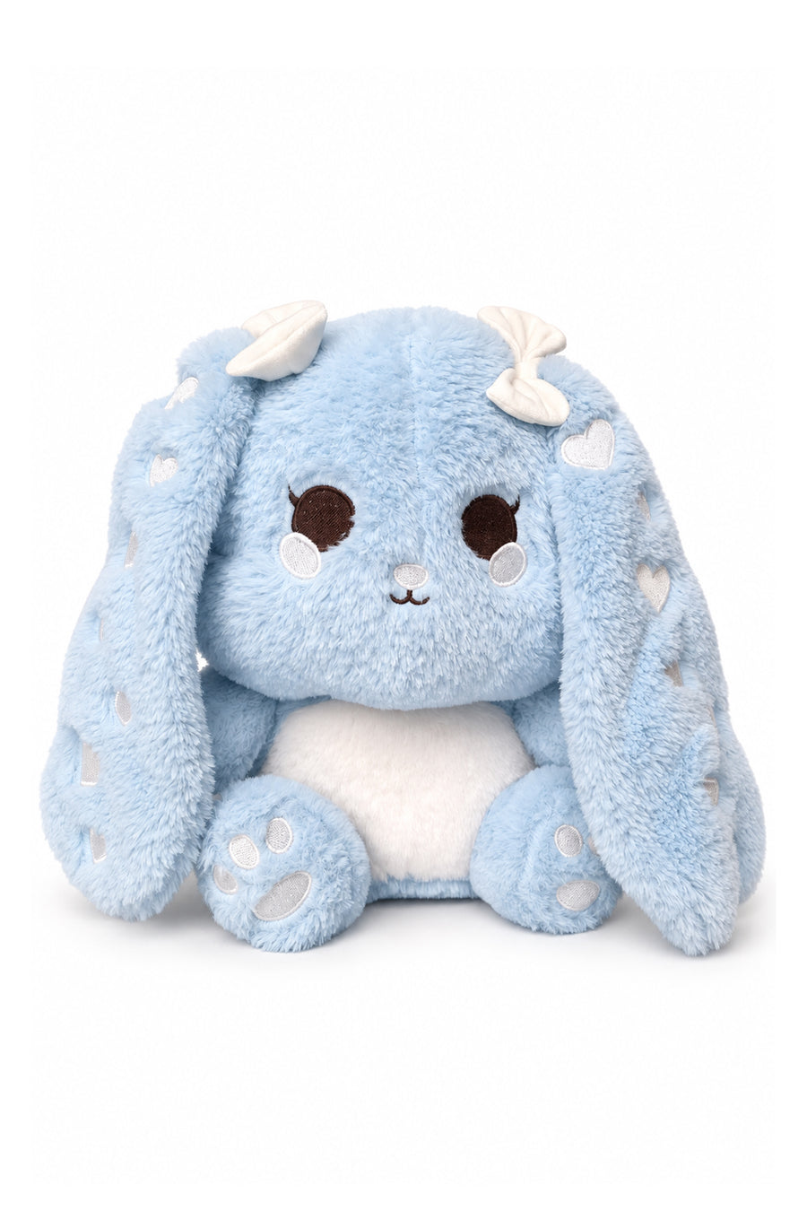 LF Kalp Nakışlı Uzun Kulaklı Tavşan 30 cm Mavi — Mavi