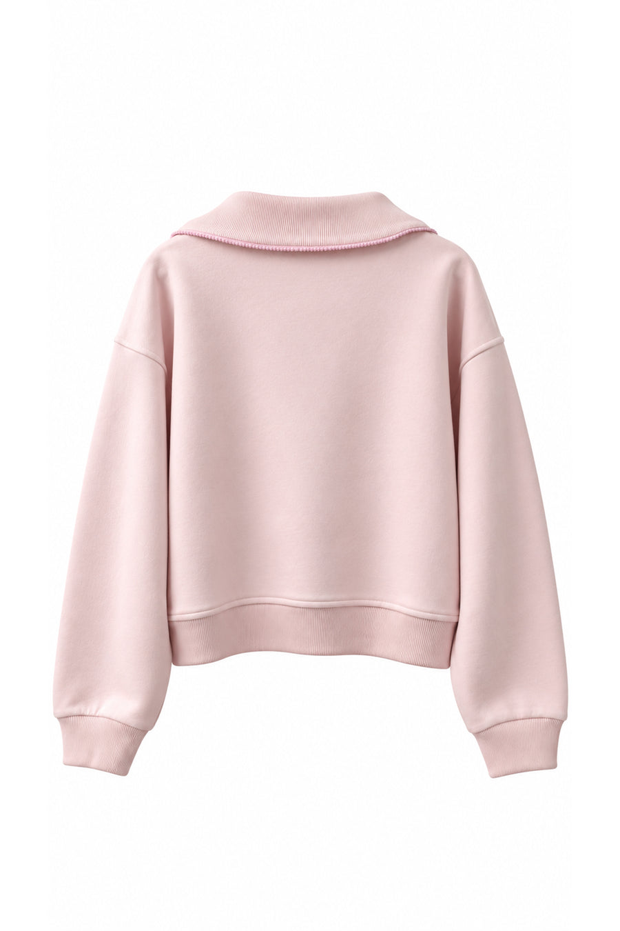 Lulus Friends Kadın Pembe Dik Yaka Nakış Detaylı 3 İplik Sweatshirt — Pembe