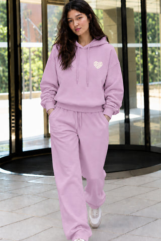 Lulus Friends Gri Kadın Sırt ve Kapüşon Baskı Detaylı 3 İplik Şardonlu Yumuşak Dokulu Rahat Kesim Kapüşonlu Sweatshirt Gri — Lila