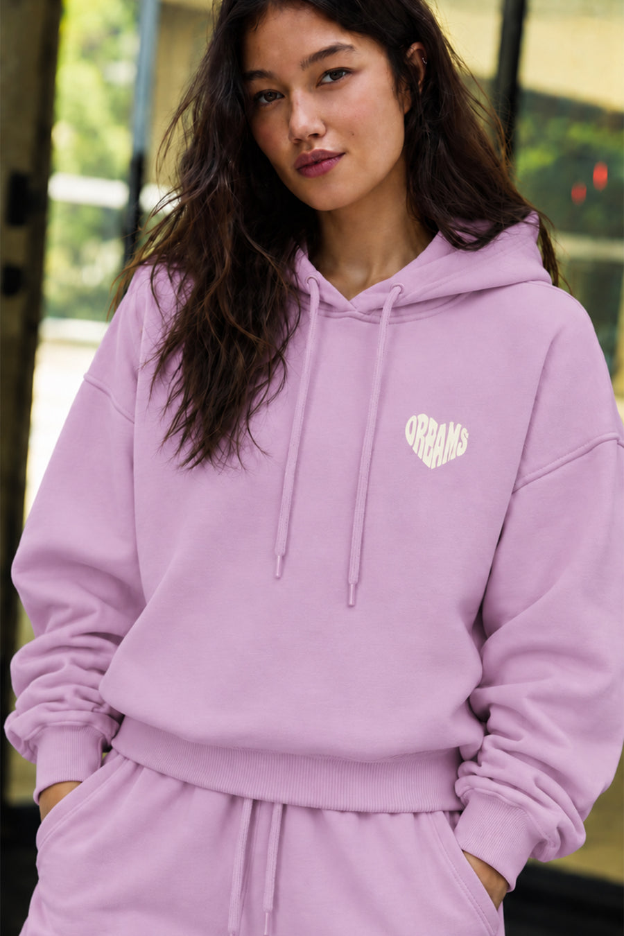 Lulus Friends Gri Kadın Sırt ve Kapüşon Baskı Detaylı 3 İplik Şardonlu Yumuşak Dokulu Rahat Kesim Kapüşonlu Sweatshirt Gri — Lila