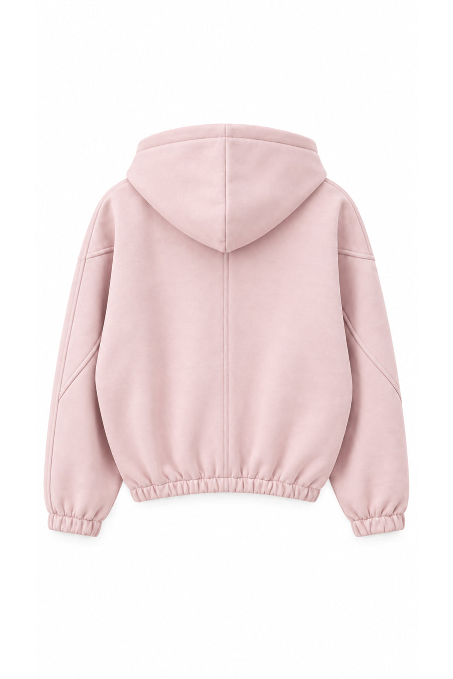 Lulus Friends Kadın Pembe Parçalı Fermuarlı 3 İplik Şardonlu Yumuşak Dokulu Fermuarlı Kapüşonlu Sweat Hırka — Pembe