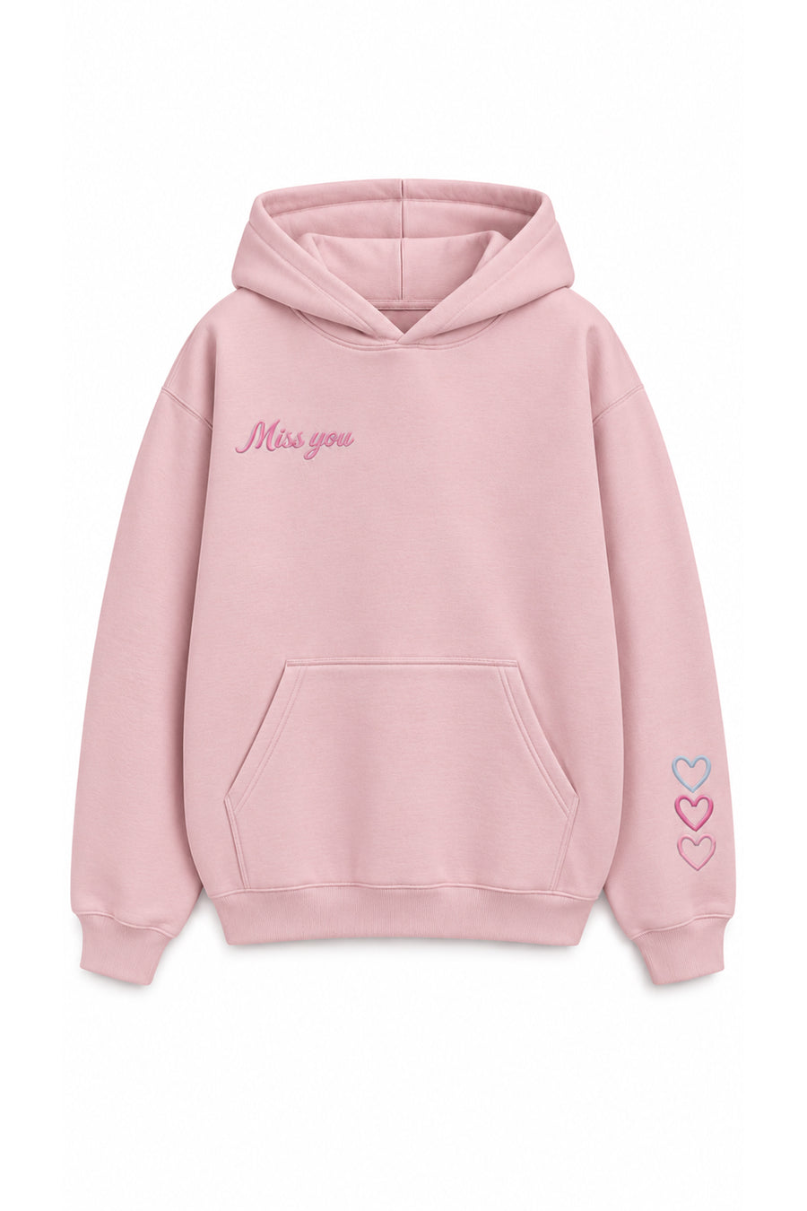 Lulus Friends Kadın Ekru Sırt Nakışlı Uzun Kol Soft Tuşeli 3 İplik Sweat — Pembe